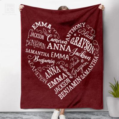 Grandkids 2025 name blanket