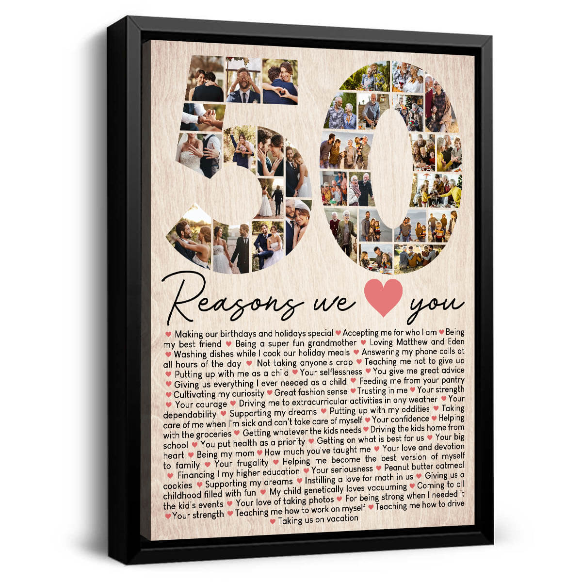 Custom Photo Collage Canvas  50th Anniversary Gifts For The