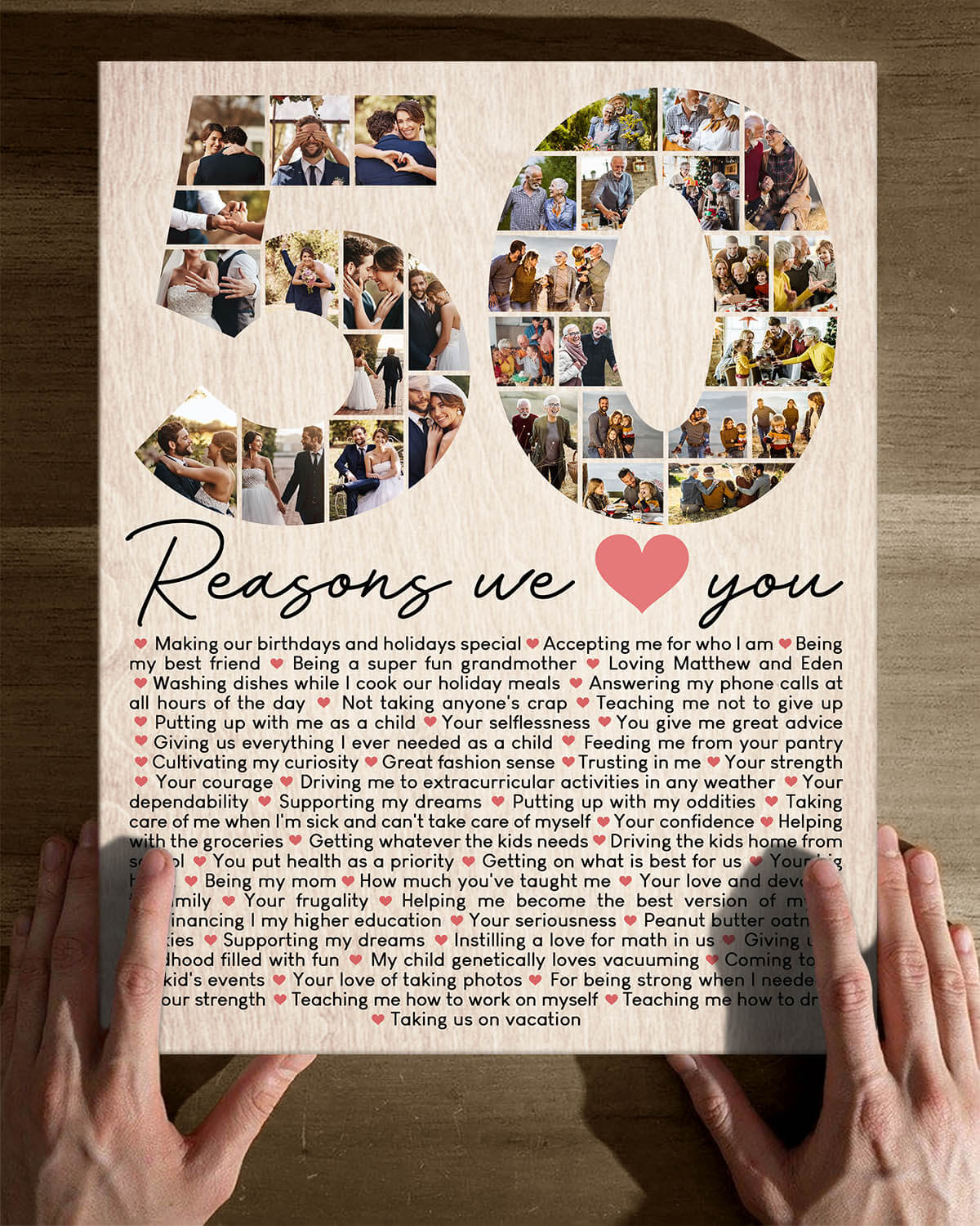 Custom Photo Collage Canvas | 50th Anniversary Gifts for the Golden  Milestone | 50 Reasons Why I Love You Collage Canvas Prints - Best Canvas  Wall Art